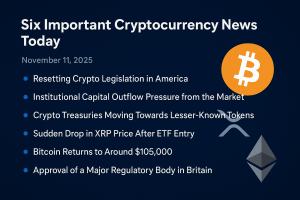 شش خبر مهم امروز دنیای ارزهای دیجیتال – ۱۱ نوامبر ۲۰۲۵: از بازنشانی قانونگذاری تا سقوط ناگهانی ایکس‌آرپی