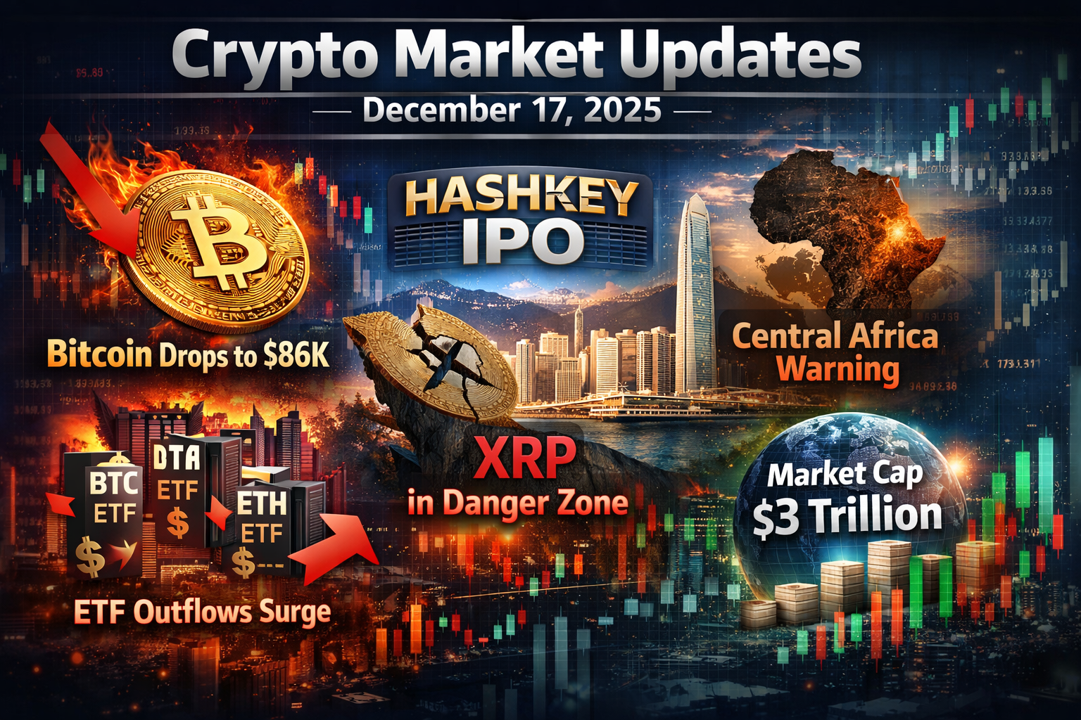 هفت خبر مهم کریپتویی امروز (۱۷ دسامبر ۲۰۲۵) — تحلیل قیمت، تحولات بازار و چشم‌انداز آینده