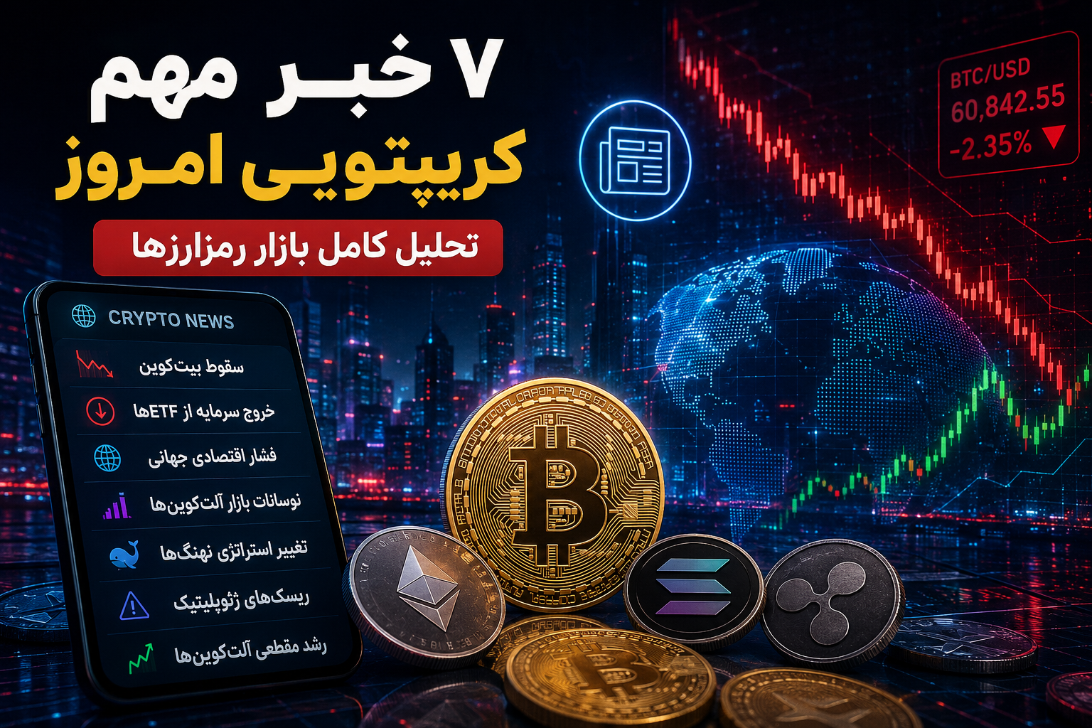 ۷ خبر مهم کریپتویی امروز (تحلیل بازار رمزارزها | 13 ژوئن 2026)