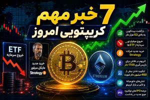 ۷ خبر مهم کریپتویی امروز | تحلیل بیت‌کوین، اتریوم و مهم‌ترین رویدادهای بازار ارز دیجیتال