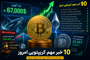 ۱۰ خبر مهم کریپتویی امروز | بیت کوین دوباره جان گرفت، نهنگ‌ها برگشتند؟