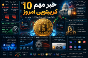 ۱۰ خبر مهم کریپتویی امروز | از فشار فروش ETFها تا تحولات بزرگ قانون‌گذاری بازار رمزارزها
