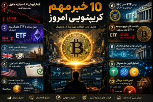 ۱۰ خبر مهم کریپتویی امروز | از فشار فروش بیت کوین تا تغییرات بزرگ قوانین رمزارزها